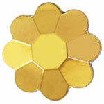 Gold Geometric Flower (4pk)- 12mm