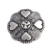 Silver 4 filled hearts (2pk)- 20mm